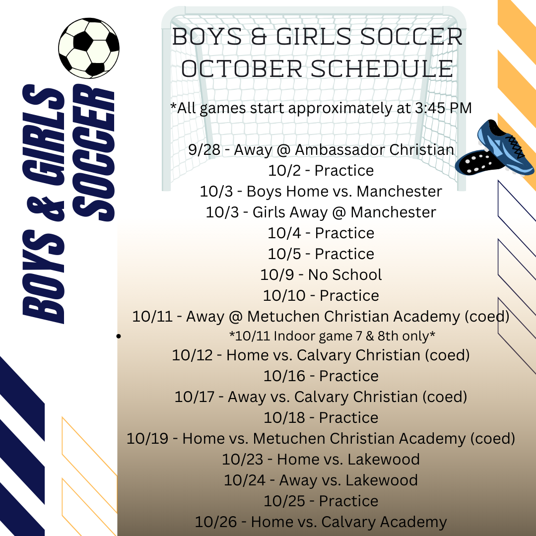 Boys/Girls Soccer Schedule