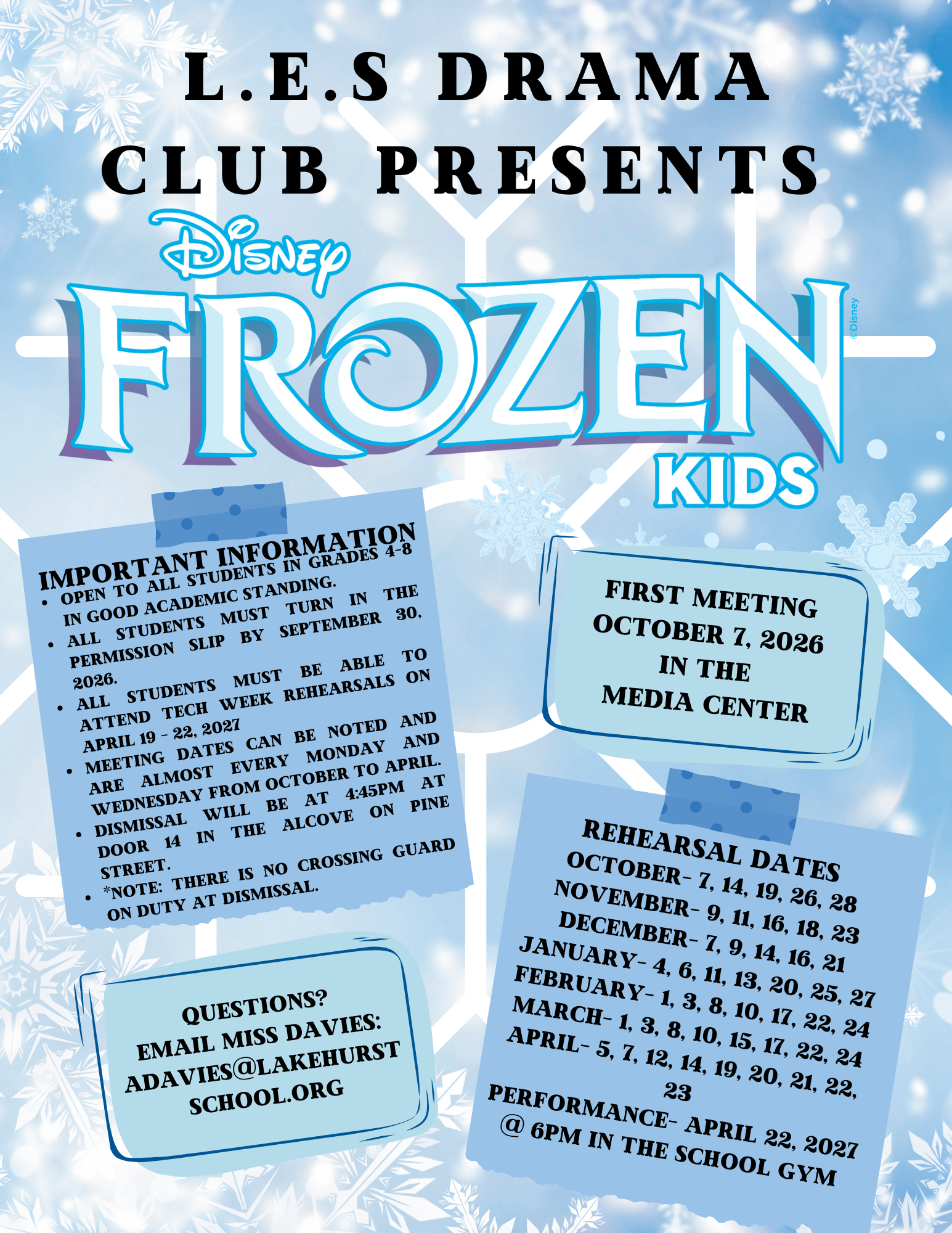 L.E.S Drama Club is back!